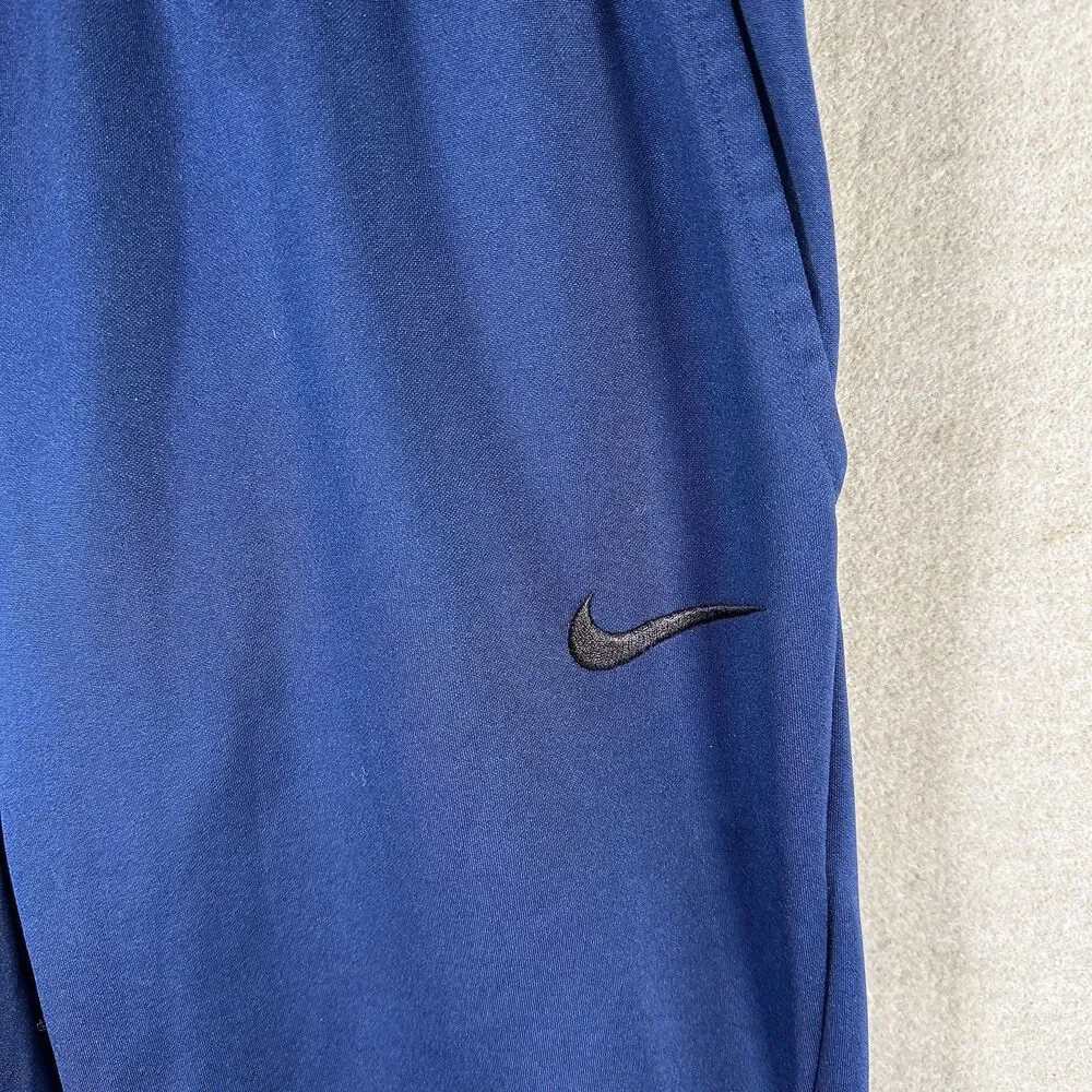 Nike Dri-Fit Navy Blue Training Pants Fleece Sweatpants Joggers Men's Medium